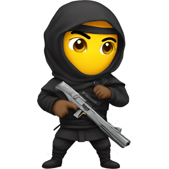 Ninja con una pistola emoji