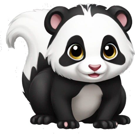 Cute skunk-panda-ferret-hybrid full body emoji