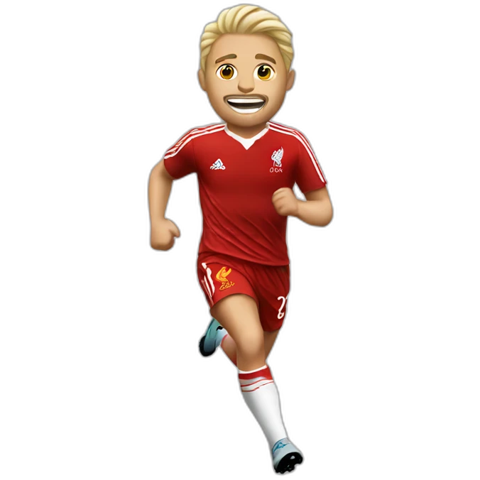 blonde liverpool player running emoji