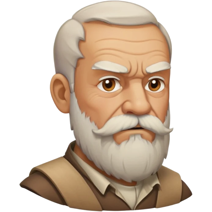 old angry man with beard and mustache in profile view emoji