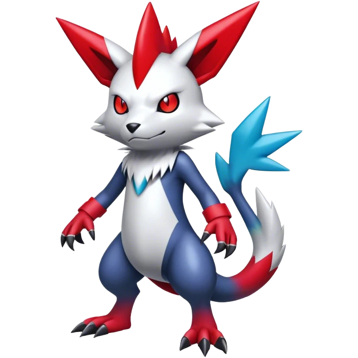 Cool Edgy Shiny Digimon-Weavile-Zangoose-Quilava-hybrid full body emoji