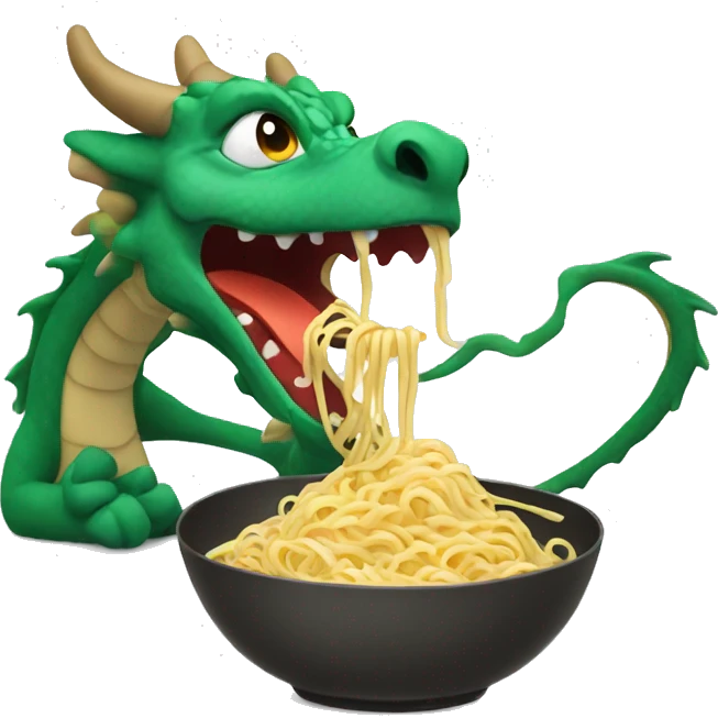 Dragon eating noodles emoji