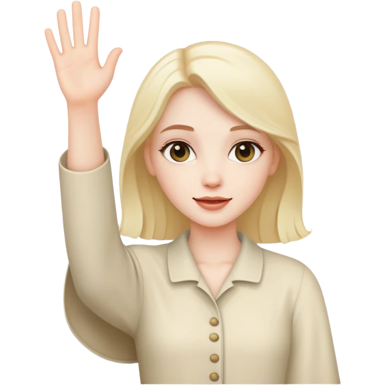 oh pale girl waving her hand emoji