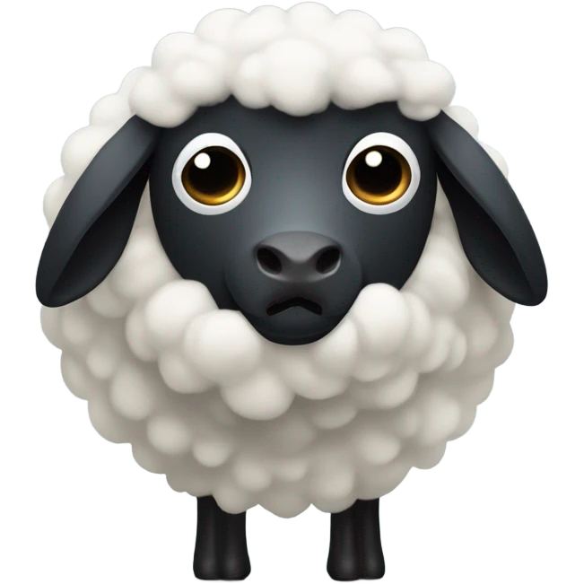 bad mood black sheep with white wool over its eyes emoji