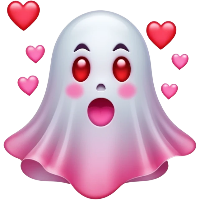 Ghost w/ hearts emoji