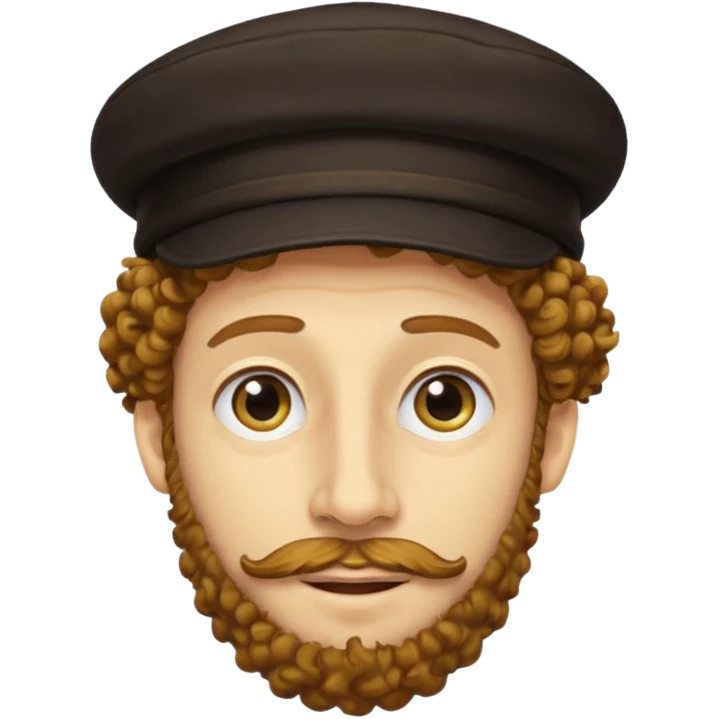 A yellow Jewish guy with the hair and nose and hat emoji