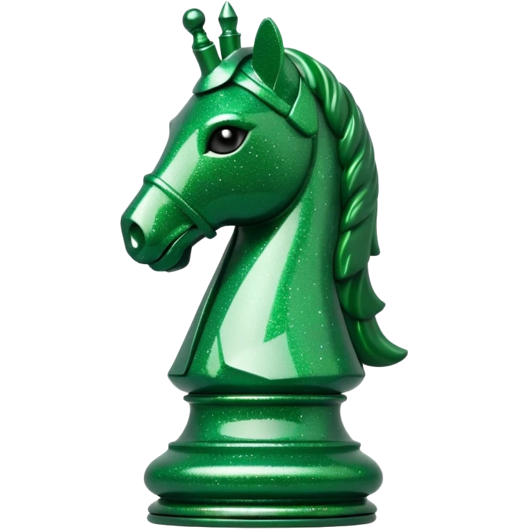 green glitter chess piece knight emoji