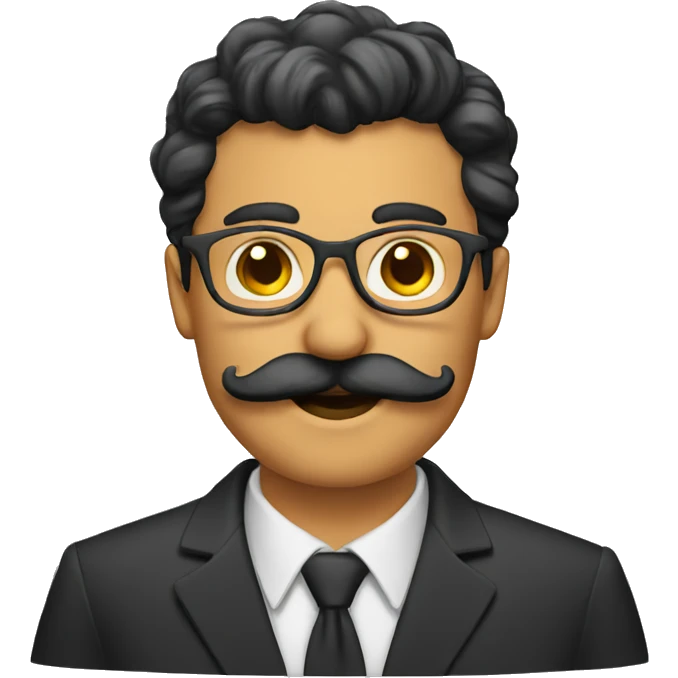 teacher bold with moustache emoji