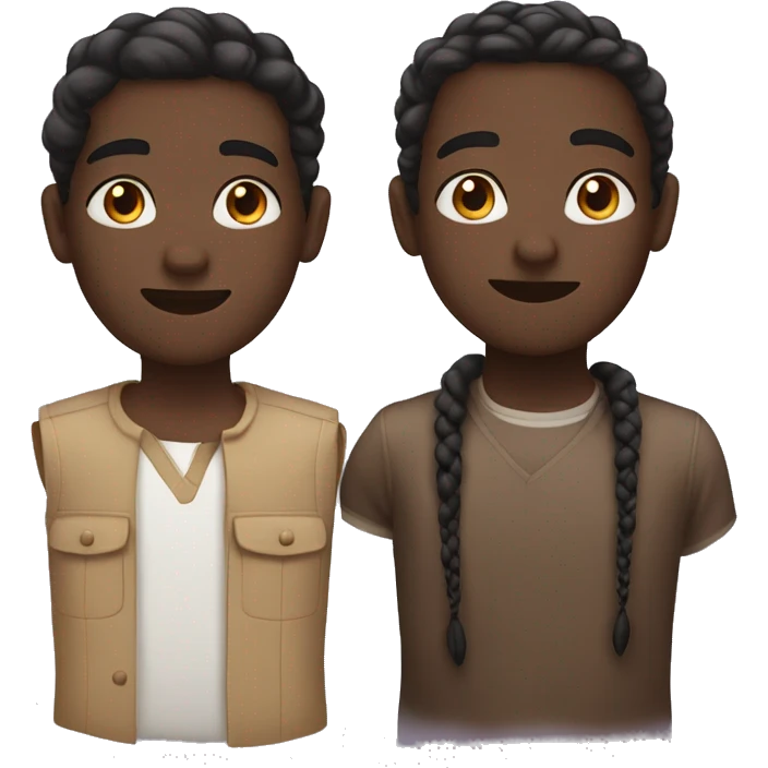 2 Brothers one with dark skin color and one with light and they both have braids emoji