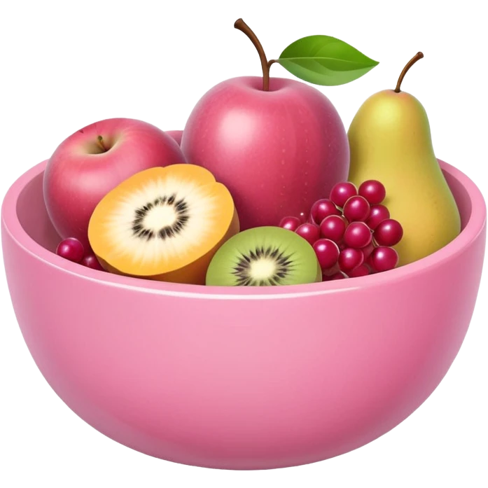 pinkpastel  fruits bowl emoji