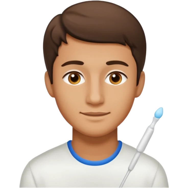 long cheek swab, for healthy young man, emoji