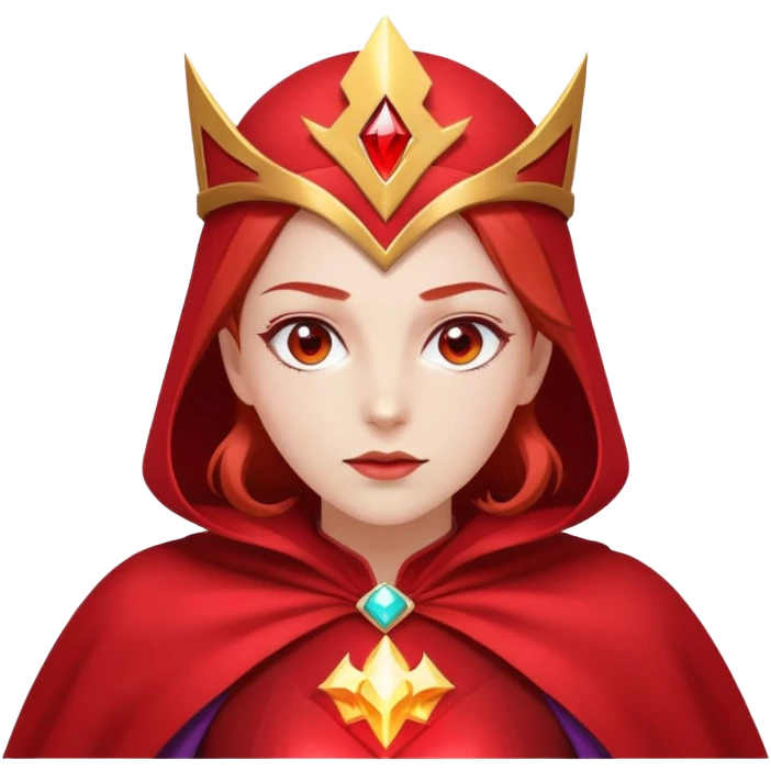 woman with red magic energy powers wearing red headpiece and cape emoji