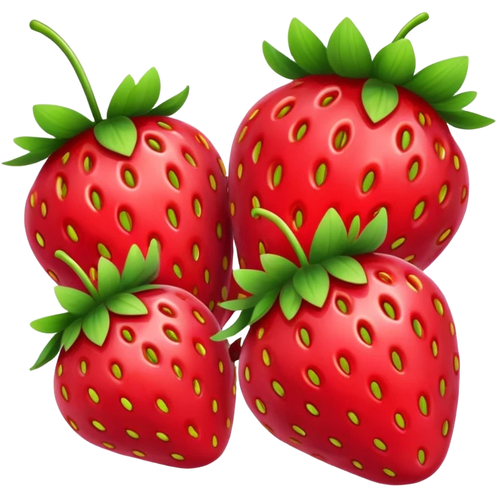 three strawberry tanghulu emoji