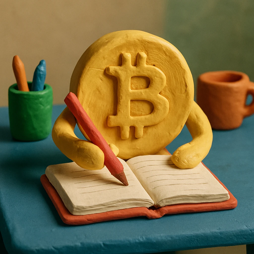 
بیتکوین در حالی نوشتن emoji
