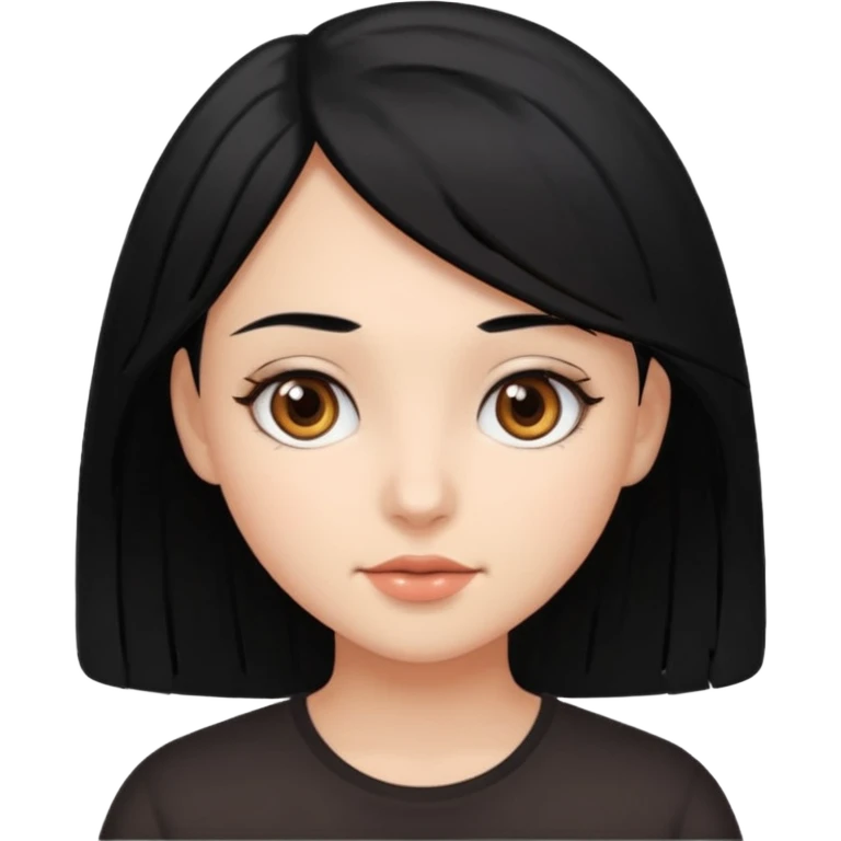 девушка с черными волосами и карими глазами emoji