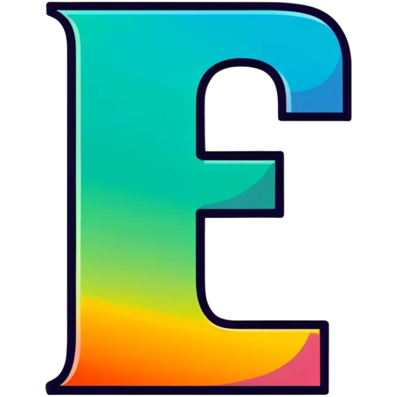 Colorful Gradient Alphabetical Letter “E” emoji