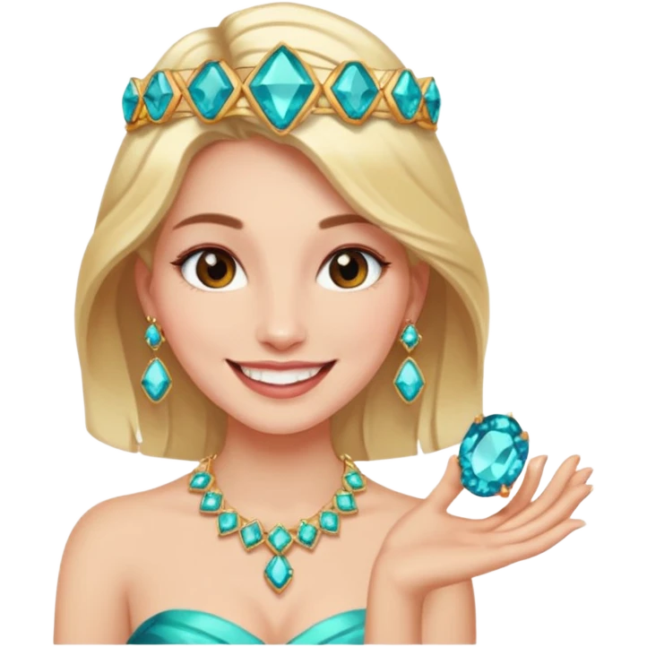 gem lover woman with gem accessories excessive amount emoji
