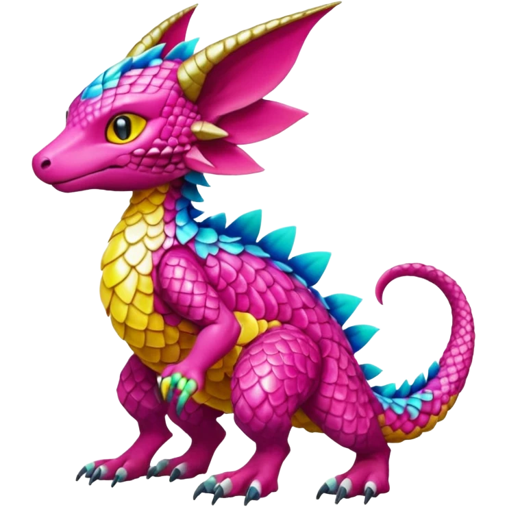 colorful Fakémon-Digimon-Fionbri-Trico-creature (full body) emoji