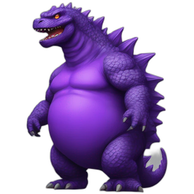 Godzilla obesity purple emoji