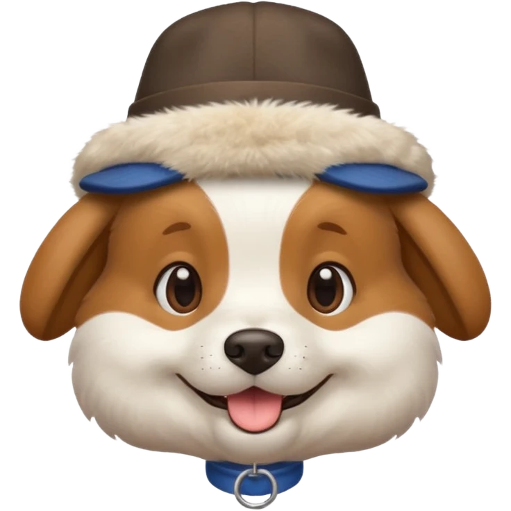 Cute dog with a hat emoji