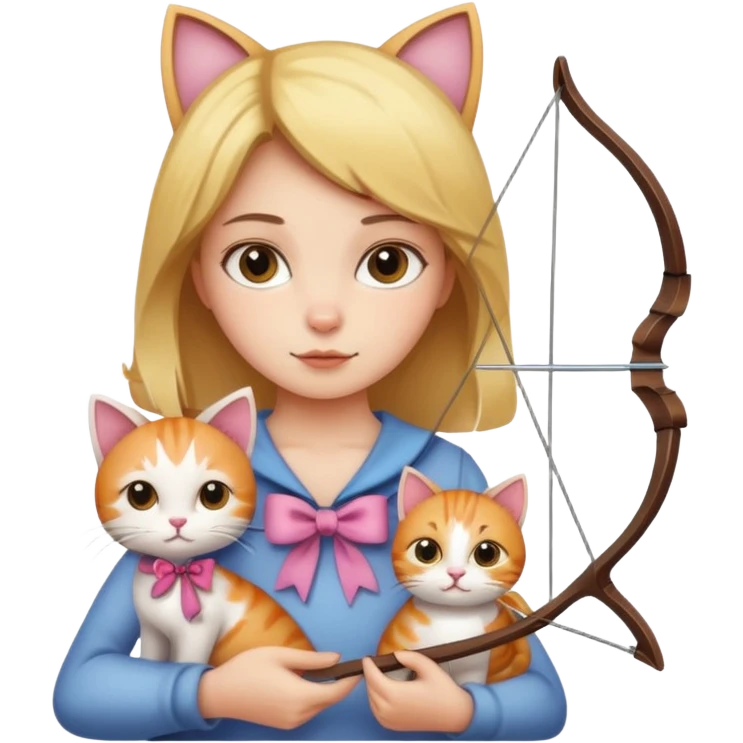 Bow with girl and cat  emoji
