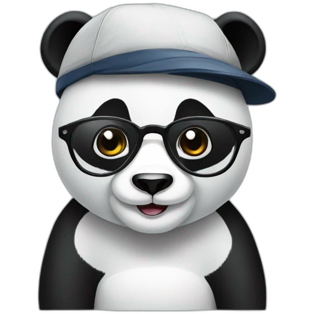 panda with a cap and glasses emoji