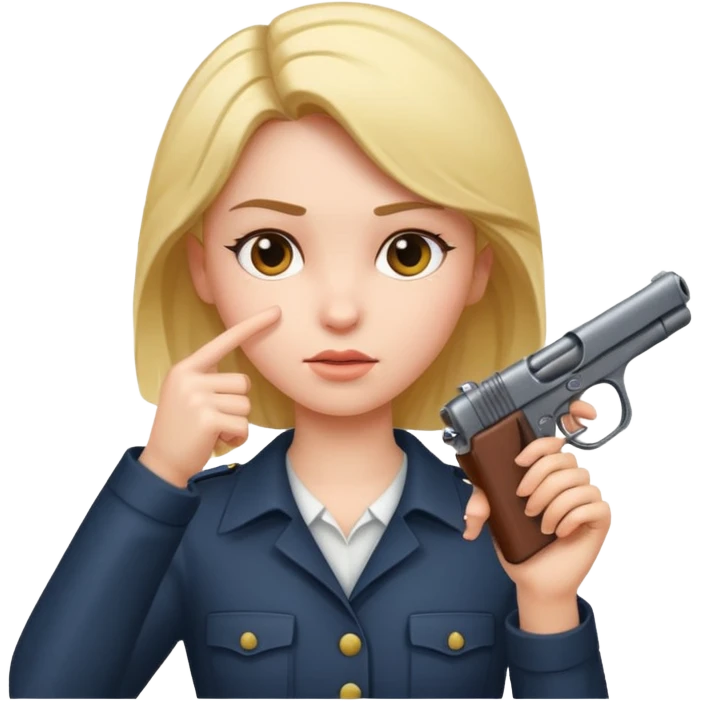 Girl pointing gun at her head emoji