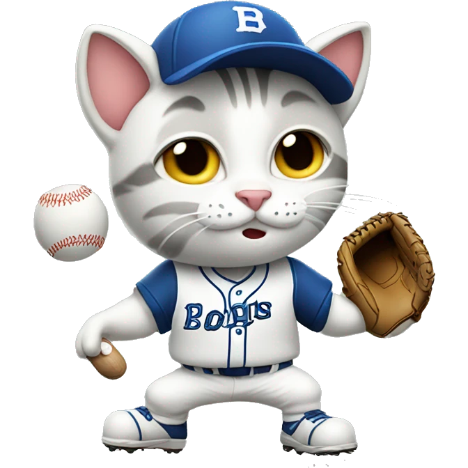cat playing baseball emoji