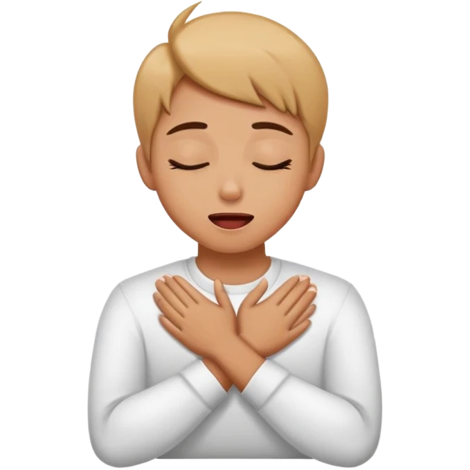 Guy with neck crossed hands eyes closed tongue out emoji