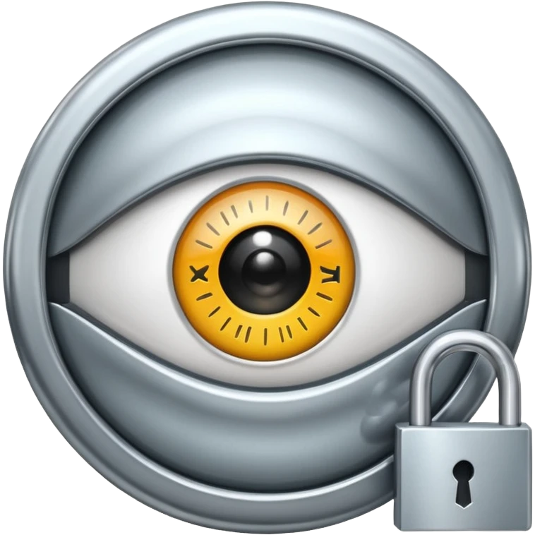 eye icon with a lock symbol, representing hide password, modern clean style emoji