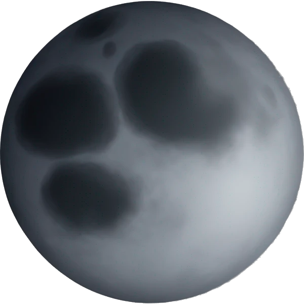 Dark gray moon emoji