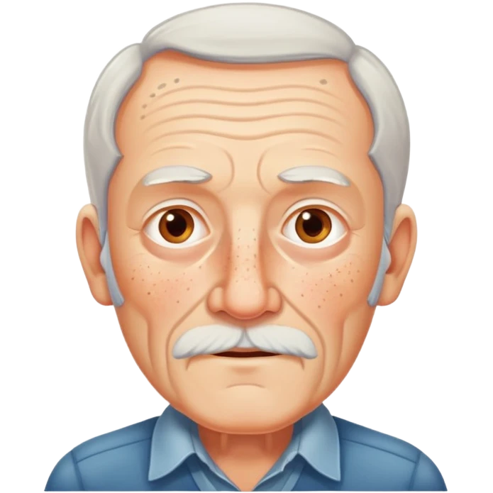 old man without beard, without moustache, with freckles emoji