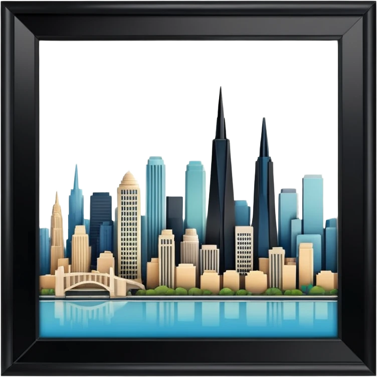 create an image of san francisco skyline in the tech future - no car, use art deco emoji