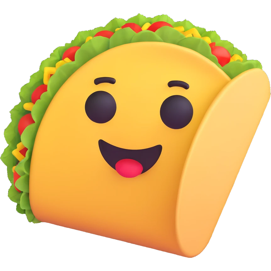 taco, 3D emoji style emoji