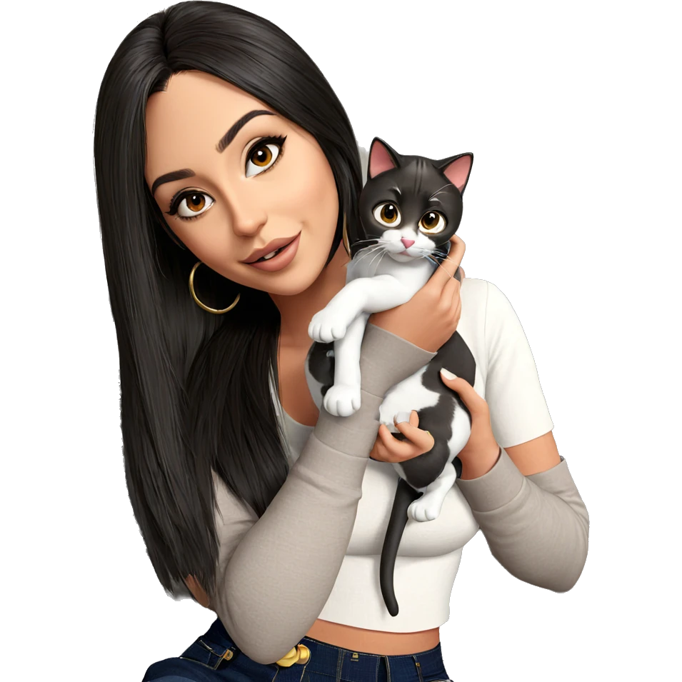 girl with cat on couch emoji