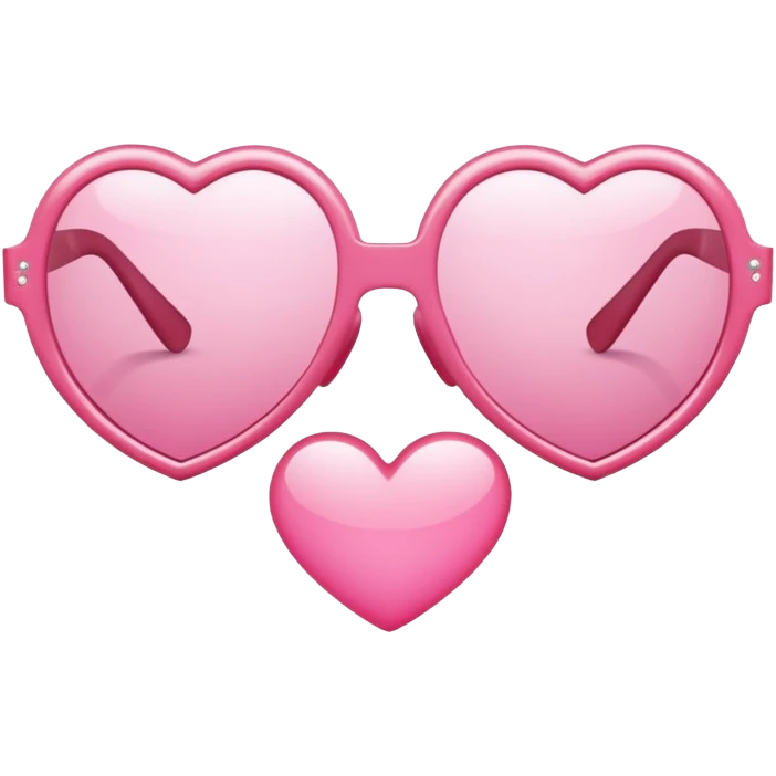 lunette de soleil en forme de coeur rose emoji