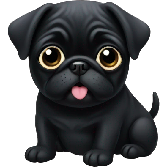 A little cute black pug emoji