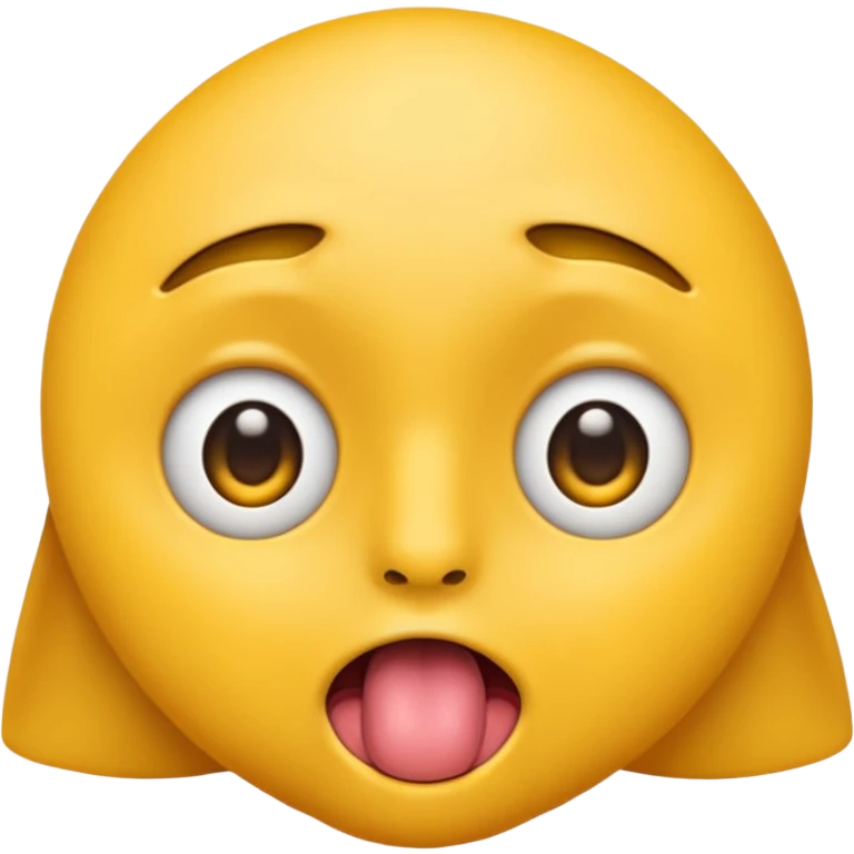 ios face emoji with both pupils at the center of the eye as if looking at the nose with tounge out emoji