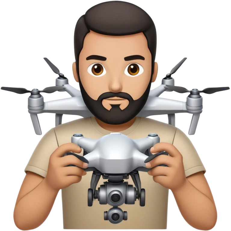 tan guy with black beard building a drone engines  emoji