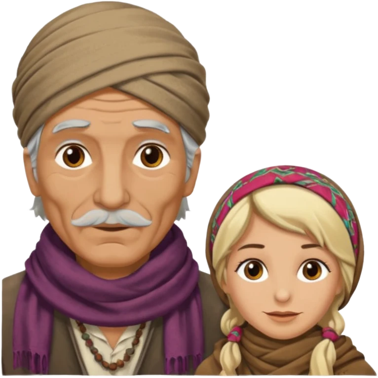 Elderly male gypsy and blonde female gypsy emoji