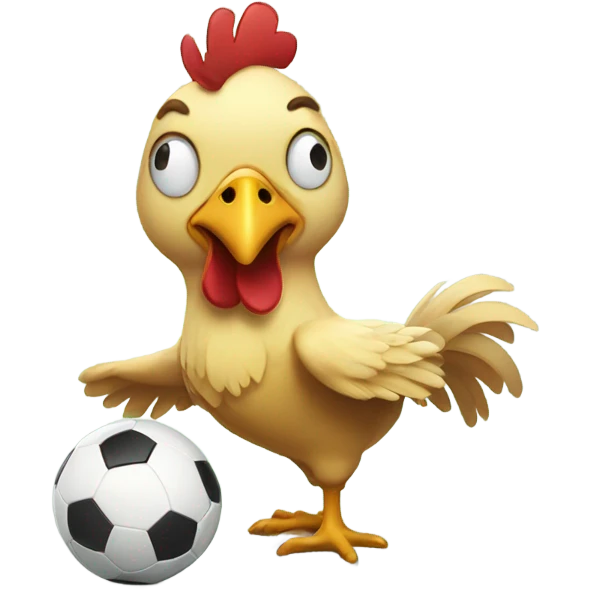 chicken playing soccer emoji
