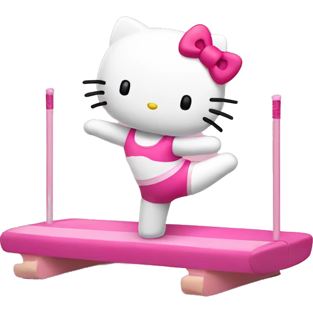 hello kitty doing gymnastics emoji