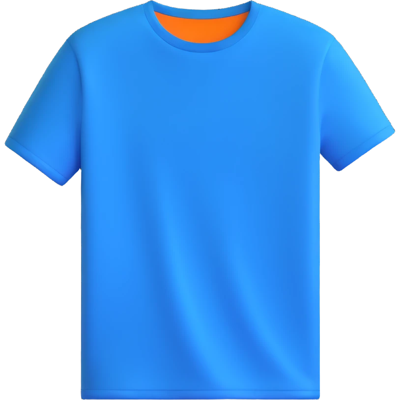 blue tee shirt, front view emoji