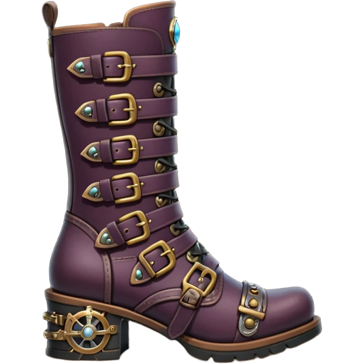 Ultra realistic womens steampunk gothic boots emoji