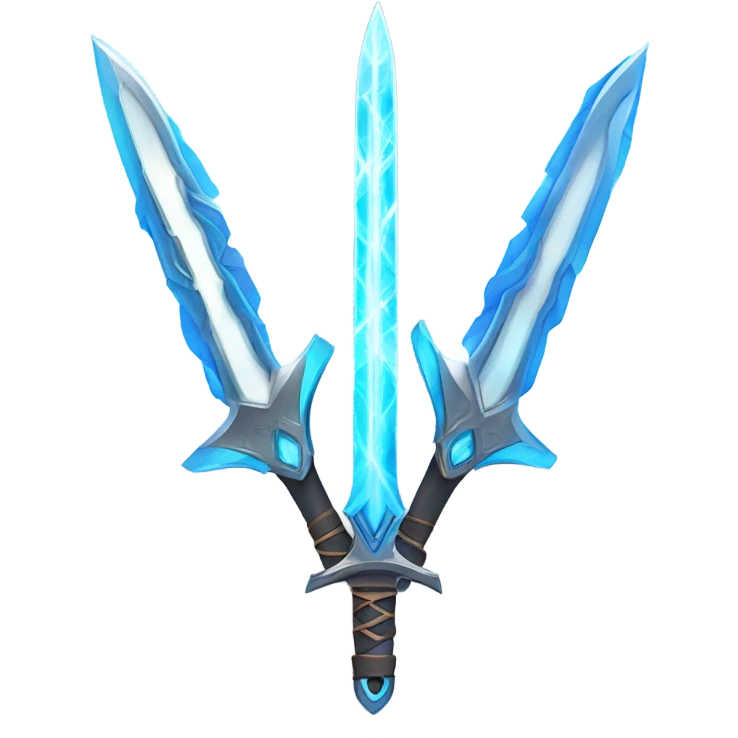 sci-fi multiblade sword-with-blue-ray-blade emoji