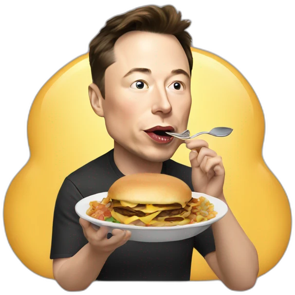 Elon musk Eating food  emoji