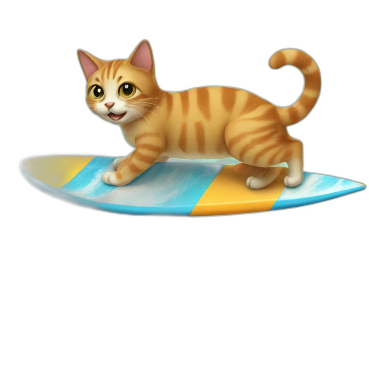 Cat on a surfboard emoji
