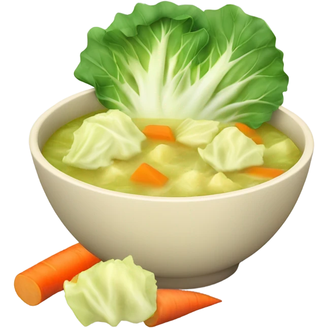 cabbage potato soup with carrots and no ceery emoji