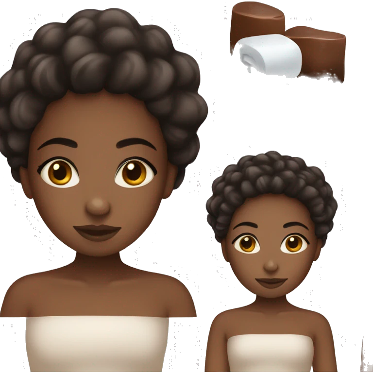 A black girl with brown eyes at the spa emoji
