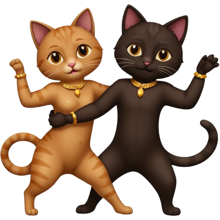 Cats couple bachata dancing  emoji